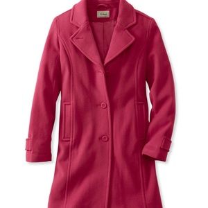 RED LLBEAN LAMBSWOOL PETITE COAT